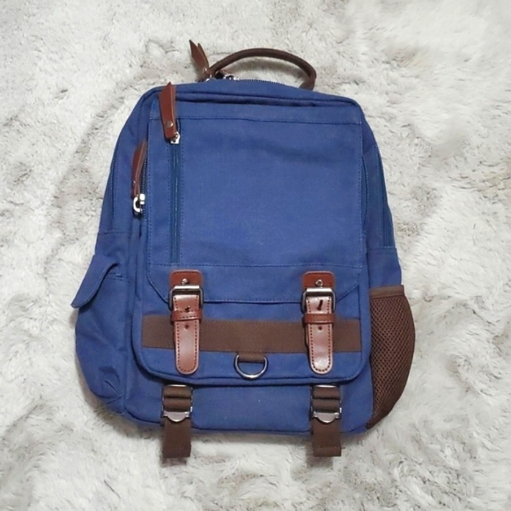 Blue padded backpack